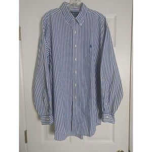 RALPH LAUREN MEN'S LONG SLEEVE BLUE STRIPED BUTTON DOWN SHIRT 16 1/2 -  34/35
